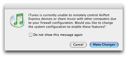 Improved iTunes dialog