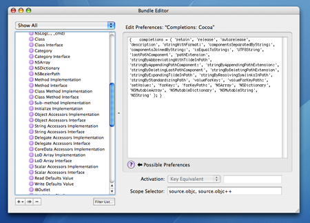 TextMate Cocoa Completions