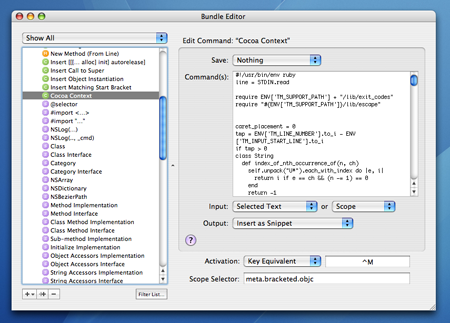 TextMate Cocoa Context