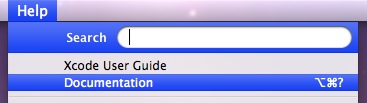 Xcode Help Menu