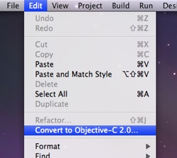 Xcode Convert to Objective-C 2.0