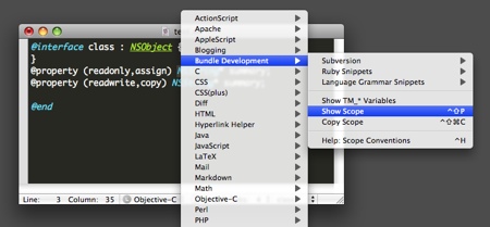 TextMate Show Scope