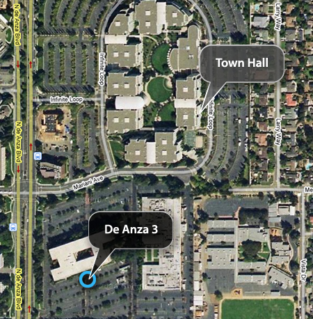 Map to De Anza 3 Auditorium