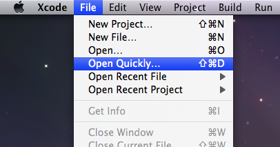 Xcode Open Quickly 1